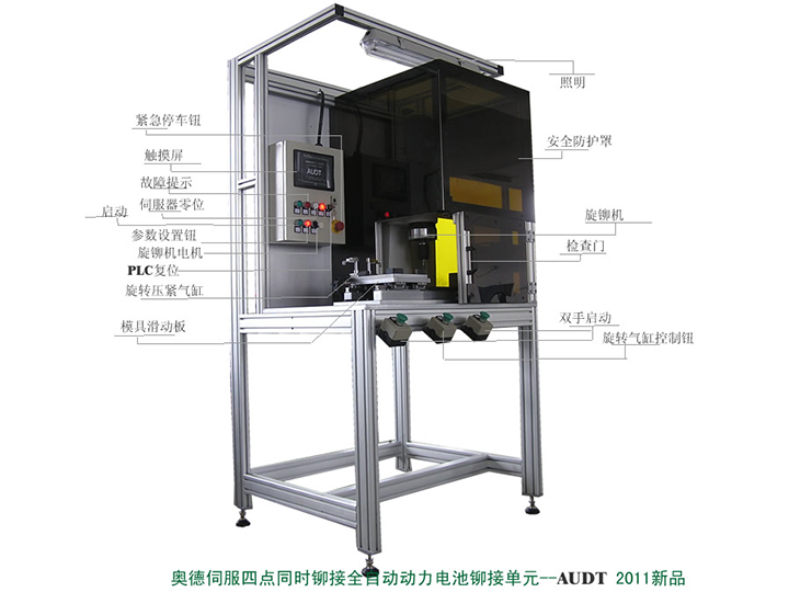 伺服四点同时铆接全自动动力电池铆接单元